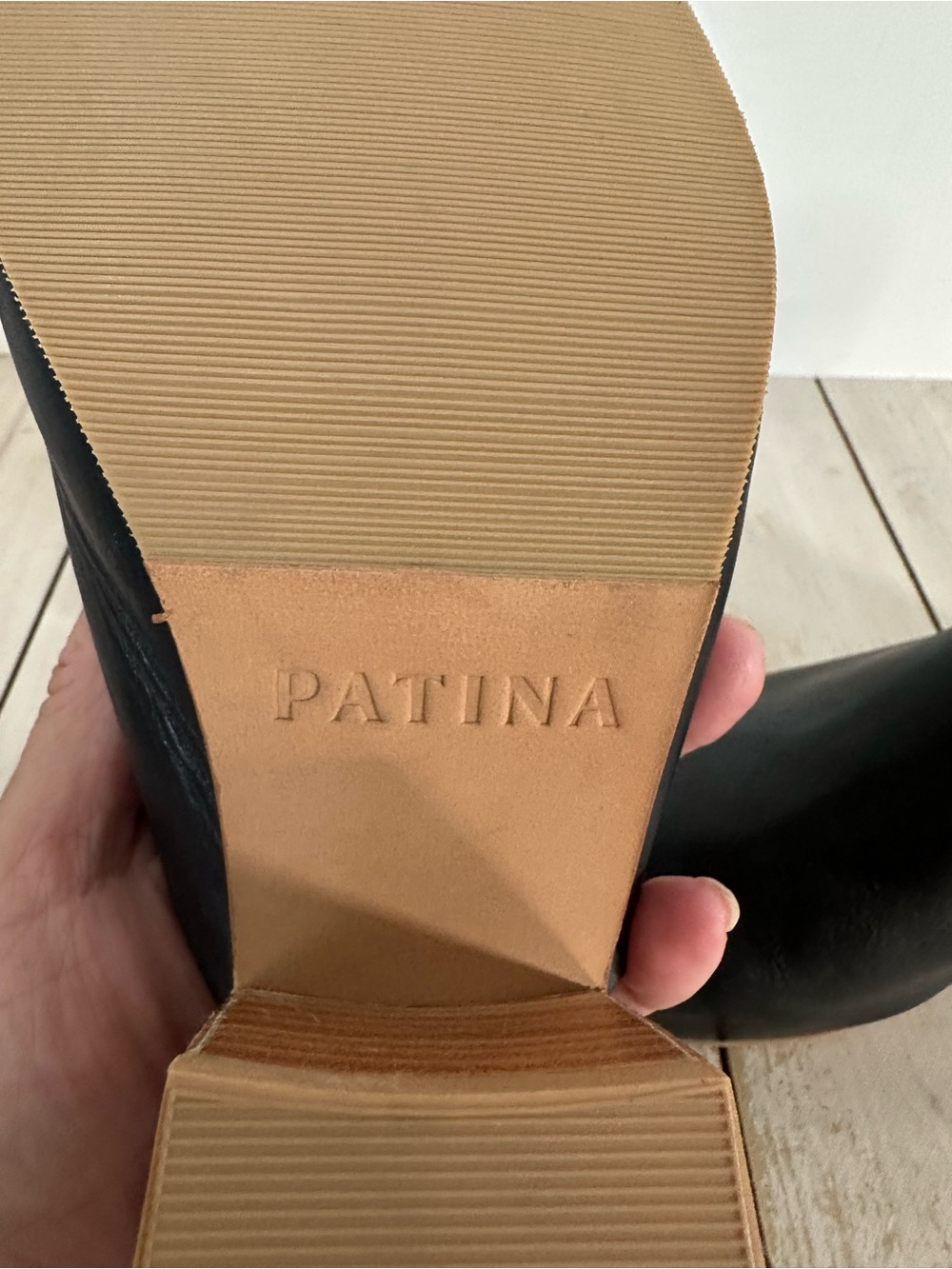 Women’s Patina Black Leather Mule 2.5 inch Heels - Picture 7 of 10